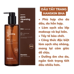 Dầu tẩy trang tẩy tế bào chết HANSKIN PORE CLEANSING OIL  AHA - BHA - PHA 300ml