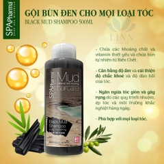 Set dầu gội xả bùn đen Spa pharma dành cho mọi loại tóc 500ml x2 tóc dầu tóc siêu dầu giảm gàu ngứa