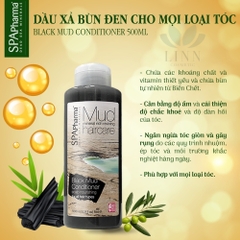 Set dầu gội xả bùn đen Spa pharma dành cho mọi loại tóc 500ml x2 tóc dầu tóc siêu dầu giảm gàu ngứa