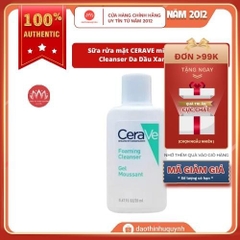 Sữa rửa mặt CERAVE mini Gel Moussant Cleanser Da Dầu Xanh Ngọc 30ml