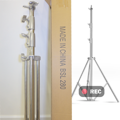 Chân đèn INOX BSL280 chiều cao điều chỉnh 1m-2,8m (tải trọng 10-20kg)