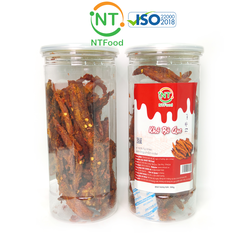 Khô bò que tỏi ớt NTFood hủ Pet 300 gram - Nhất Tín Food