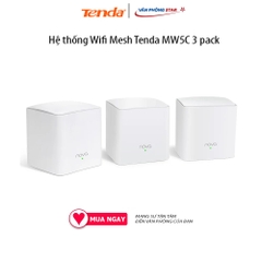 Hệ thống Wifi Mesh Tenda MW5C 3 pack Chuẩn kết nối: 802.11 a/b/g/n/ac Tốc độ 2.4GHz: 300Mbps; 5.0GHz: 867Mbps