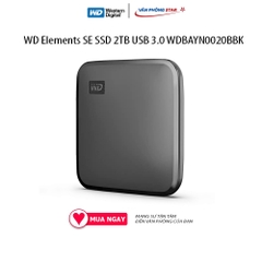 Ổ cứng di động WD Elements SE SSD 2TB USB 3.0 WDBAYN0020BBK Kết nối USB 3.0 Tốc độ đọc Up to 400 MB/s Bảo hành 36 Tháng