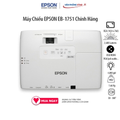 Máy Chiếu EPSON EB-1751 Chính Hãng. Độ phân giải 1024 x 768. Cường độ sáng 2,600 Lumens. Vùng chiếu 30 - 300