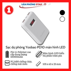 Sạc dự phòng Yoobao PD10 màn hình LED 10000mAh PD 3.0