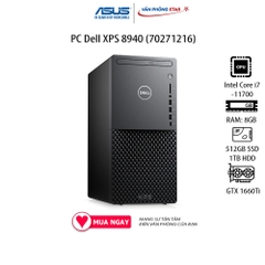 PC Dell XPS 8940 70271216 (i7 11700, 8GB RAM, 512GB SSD + 1TB HDD, GTX 1660 Ti 6GB, DVDRW, WL+BT, K+M, Office, Win11)