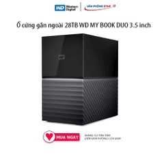 Ổ cứng gắn ngoài 28TB WD MY BOOK DUO 3.5 inch WDBFBE0280JBK Usb 3.1 Gen 1 10GB/s; Usb 3.0 5GB/s Thiết lập raid 0,1 JBOD