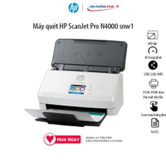 Máy quét HP ScanJet Pro N4000 snw1, Scan hai mặt kết nối  USB/ LAN/ WIFI, tốc độ Tối đa 40 trang/phút hoặc 80 ảnh/phút
