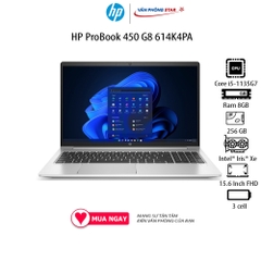 Máy tính xách tay Laptop HP ProBook 450 G8 614K4PA chip intel Core i7-1165G7, ram 8GB DDR4, SSD 512GB, màn hình 15.6 FHD