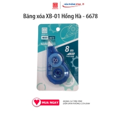 Băng xóa XB-01 Hồng Hà - 6678 Chiều dài xóa 8m, thân thiện với môi trường, thuận tiện khi sử dụng.