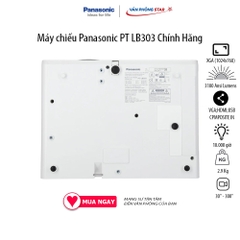 Máy chiếu Panasonic PT LB303 Độ phân giải XGA (1024x768), Độ sáng: 3100 Ansi Lumens. Tuổi thọ bóng đèn 10.000 giờ
