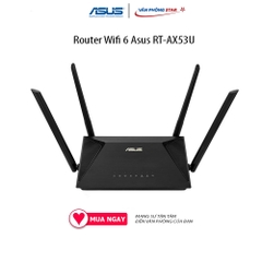 Router Wifi 6 Asus RT-AX53U  2.4 GHz / 5 GHz Chuẩn kết nối: 802.11 - Chính Hãng