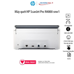 Máy quét HP ScanJet Pro N4000 snw1, Scan hai mặt kết nối  USB/ LAN/ WIFI, tốc độ Tối đa 40 trang/phút hoặc 80 ảnh/phút