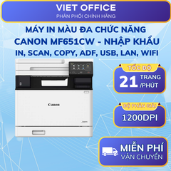Máy In Laser Màu Đa Năng Canon imageCLASS MF651CW WiFi In Scan Copy 2 Mặt - Hàng Nhập Khẩu
