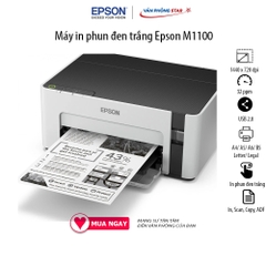 Máy in Epson M1100 In phun trắng đen, độ phân giải 1440 dpi x 720 dpi, kết nối USB 2.0 32 trang/phút tại Vanphongstar