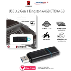 USB kingston 3.2 Gen 1 - dung lượng 128GB/64GB/32GB - chính hãng bảo hành 5 năm ,tốc độ cao 115 Mbps-tương thích 2.0/3.0