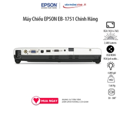 Máy Chiếu EPSON EB-1751 Chính Hãng. Độ phân giải 1024 x 768. Cường độ sáng 2,600 Lumens. Vùng chiếu 30 - 300
