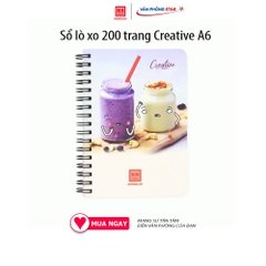 Sổ lò xo 200 trang Creative A6, 200 trang, Kích thước 105 * 148 (mm), Định lượng 58 g/m², Độ trắng 84 %ISO