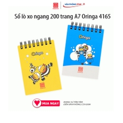 Sổ lò xo ngang 200 trang A7 Oringa 4165 200 trang, Định lượng 70 g/m², Độ trắng 76-78%ISO, Kích thước 74 * 105 (±2mm)