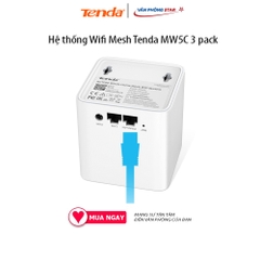 Hệ thống Wifi Mesh Tenda MW5C 3 pack Chuẩn kết nối: 802.11 a/b/g/n/ac Tốc độ 2.4GHz: 300Mbps; 5.0GHz: 867Mbps
