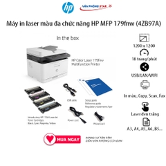 Máy in laser màu đa chức năng HP MFP 179fnw in, copy, scan, fax tốc độ 18 trang/phút cho doanh nghiệp