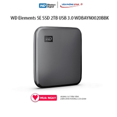 Ổ cứng di động WD Elements SE SSD 2TB USB 3.0 WDBAYN0020BBK Kết nối USB 3.0 Tốc độ đọc Up to 400 MB/s Bảo hành 36 Tháng
