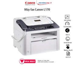 Máy fax laser đa năng Canon L170 Fax - Copy - In, Tốc độ18 trang/phút, 600 dpi x 600 dpi, ADF, USB 2.0 High Speed