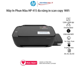 Máy In Phun Màu HP đa năng in scan copy Ink Tank 415 WiFi (Z4B53A) Copy In 1 mặt In wifi Scan (Màu) 8 trang/phút