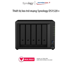 Thiết bị lưu trữ mạng Synology DS1520+ Intel Celeron J4125 4-core 2.0 GHz, 8 GB DDR4 non-ECC 5 Khay đựng ổ cứng