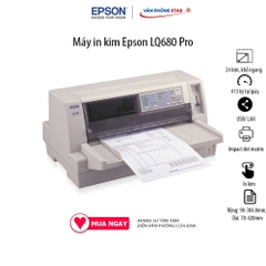 Máy in kim Epson LQ680 Pro tốc độ in lên đến 413 ký tự/giây, 24 kim, khổ ngang chính hãng bảo hành Vanphongstar
