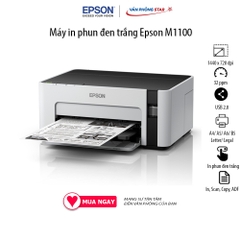 Máy in Epson M1100 in phun trắng đen, 30 trang/phút, 1440 dpi x 720 dpi, kết nối USB 2.0  Bảo hành chính hãng 4 năm
