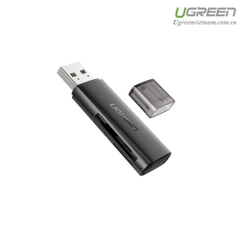 Ugreen 60721 Màu Đen Đầu đọc thẻ card reader USB 2.0 hỗ trợ thẻ SD/TF CM264 20060721