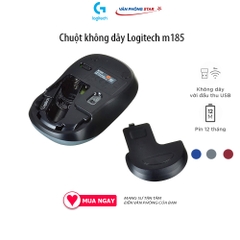 Chuột không dây Logitech wireless M185 cảm biến quang, 1000 Dpi, chuột không tiếng ồn, Chính hãng BH 36