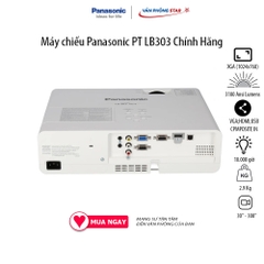 Máy chiếu Panasonic PT LB303 Độ phân giải XGA (1024x768), Độ sáng: 3100 Ansi Lumens. Tuổi thọ bóng đèn 10.000 giờ