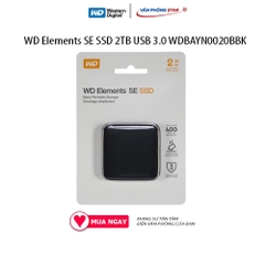 Ổ cứng di động WD Elements SE SSD 2TB USB 3.0 WDBAYN0020BBK Kết nối USB 3.0 Tốc độ đọc Up to 400 MB/s Bảo hành 36 Tháng