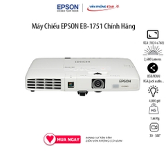 Máy Chiếu EPSON EB-1751 Chính Hãng. Độ phân giải 1024 x 768. Cường độ sáng 2,600 Lumens. Vùng chiếu 30 - 300