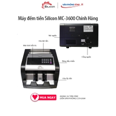 Máy Đếm Tiền Thông Minh Phát Hiện Tiền Siêu Giả Silicon MC-3600 tốc độ đếm 1000 tờ/phút, Phát hiện tiền giả thường