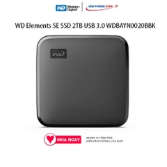 Ổ cứng di động WD Elements SE SSD 2TB USB 3.0 WDBAYN0020BBK Kết nối USB 3.0 Tốc độ đọc Up to 400 MB/s Bảo hành 36 Tháng