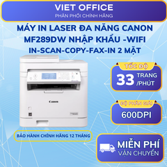 Máy In Laser Đa Năng Canon MF289dw Nhập Khẩu -WiFi In-Scan-Copy-FAX-In 2 Mặt