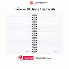 Sổ lò xo 200 trang Creative A6, 200 trang, Kích thước 105 * 148 (mm), Định lượng 58 g/m², Độ trắng 84 %ISO