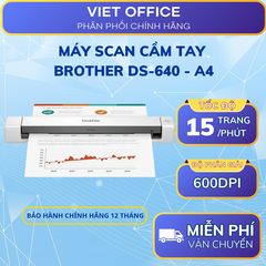 Máy Scan Cầm Tay Brother DS-640 A4 – Máy Quét Tài Liệu Di Động USB, Tốc Độ 15 Trang/Phút