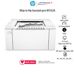 Máy in Hp laserjet pro M102A Tốc độ 22 trang / phút khổ A4, 600 x 600 dpi dùng mực 17A tại vanphongstar chính hãng
