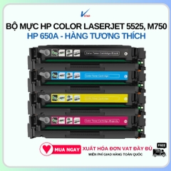 (Combo bộ 4 màu) Mực HP Color LaserJet 5525 , M750 Toner Cartridge ( HP 650A ) - Hàng tương thích