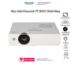 Máy chiếu Panasonic PT LB303 Độ phân giải XGA (1024x768), Độ sáng: 3100 Ansi Lumens. Tuổi thọ bóng đèn 10.000 giờ