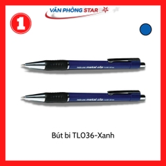 1 hộp bút bi TL036-Xanh Thiên Long mực êm nhanh khô