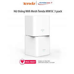 Hệ thống Wifi Mesh Tenda MW5C 3 pack Chuẩn kết nối: 802.11 a/b/g/n/ac Tốc độ 2.4GHz: 300Mbps; 5.0GHz: 867Mbps