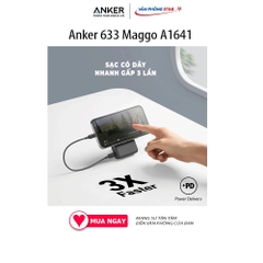 Pin sạc dự phòng không dây từ tính Anker 633 Maggo A1641 cổng nguồn USB-C 20W và cáp sạc USB-C Dung lượng 10.000 mAh