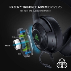 Tai nghe Razer Kraken V3 X USB gaming chống ồn tích hợp micro. Âm thanh vòm 7.1 đệm tai êm ái chính hãng Vanphongstar