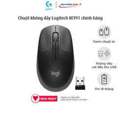 Chuột không dây Logitech Quang M191, Thiết kế tối ưu, Kiểu kết nối Không dây, Chuẩn giao tiếp USB-Wireless
